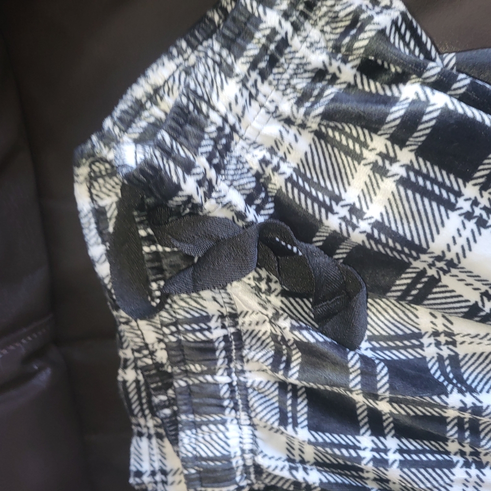 Black and White Plaid Pyjama Pants Flannel